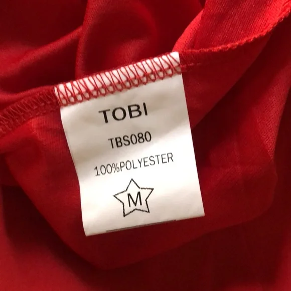 Tobi Long Red Maxi Dress Cross Straps Back Thin Straps - S - Picture 4 of 10